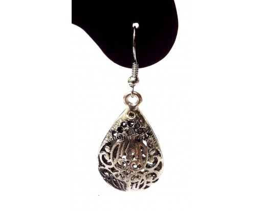 Silver Oxidized Earring Jhumka Jhumki Ethnic Jewelry Hook Drop Dangle Long EA241